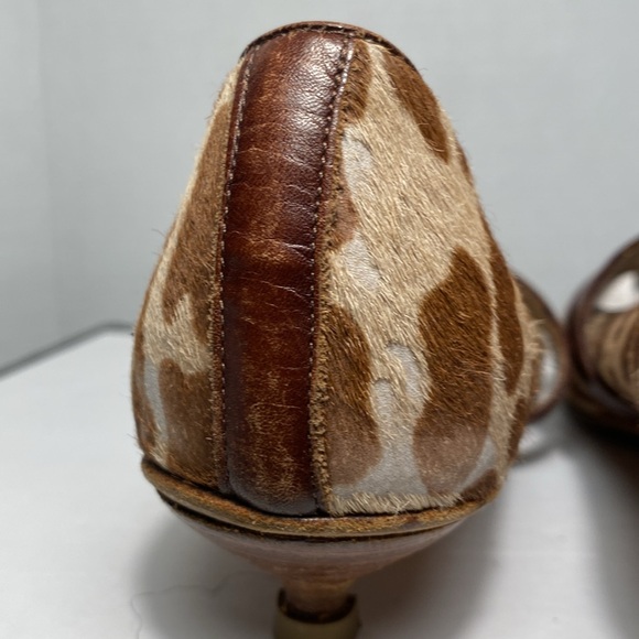 Kate Spade Calf Hair Kitten Heels Womens 10 Brown Tan Animal Print Mary Jane - Picture 8 of 13